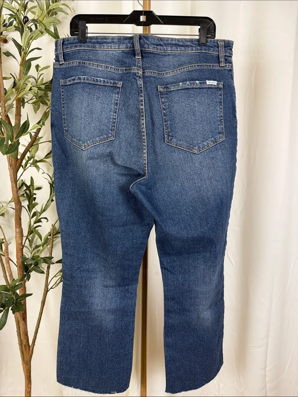 Ella Moss High Waist Crop Flare Distressed Cotton Jeans Sz 32 (B7)